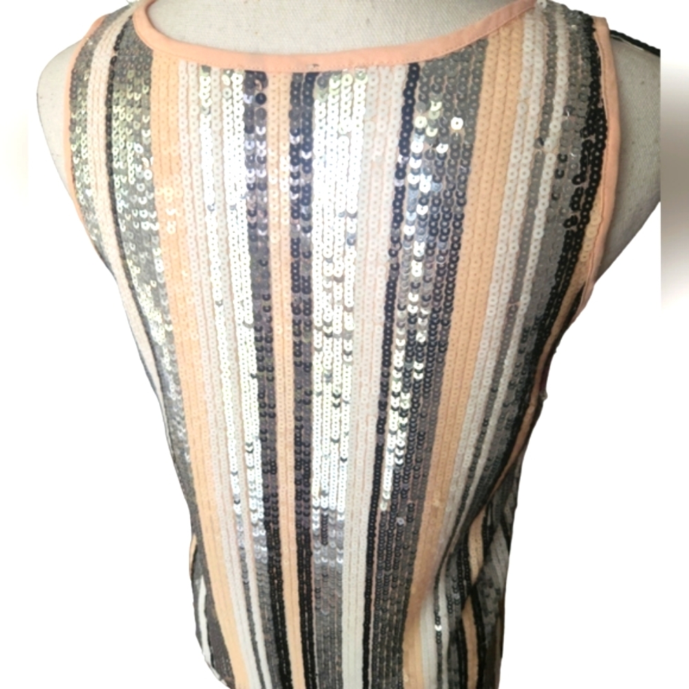 Isla Maude Women's Lined Multi Colored Sequins Summer Crew Neck Tank Top - Picture 15 of 15